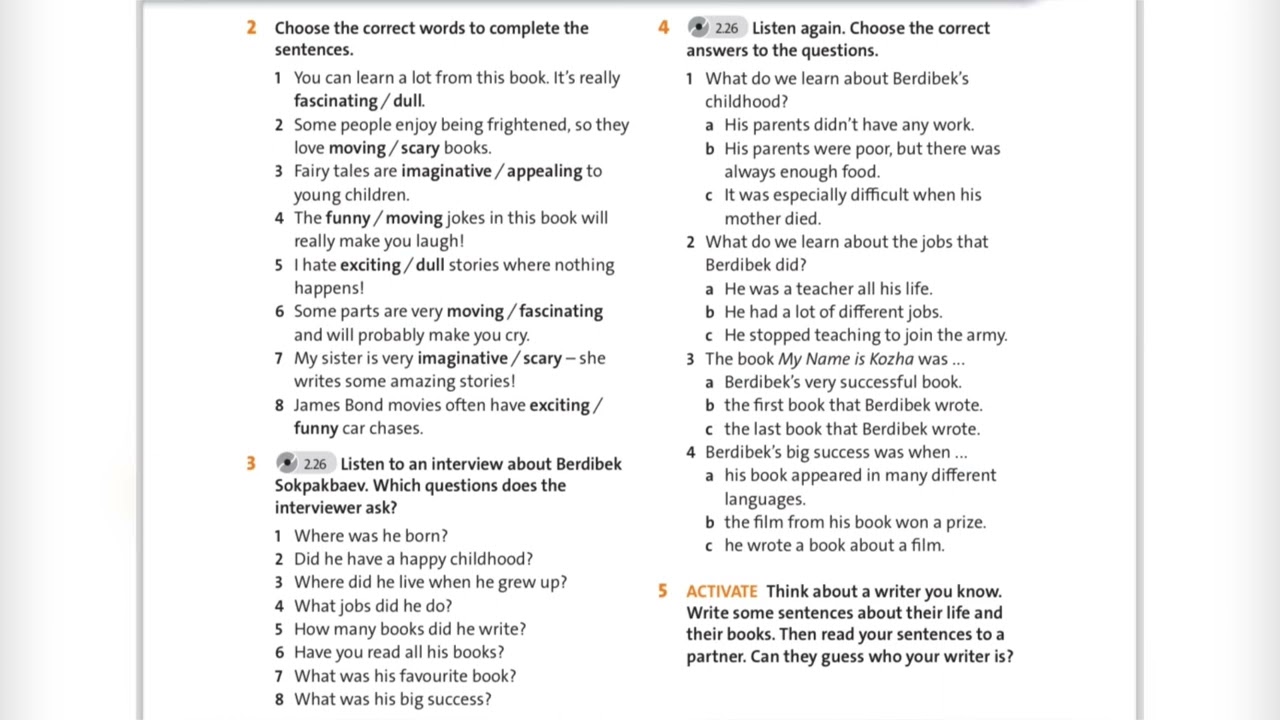 English plus 6. Unit 7. Ex3,4 p84