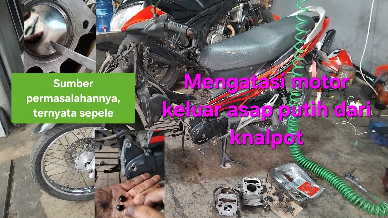 Mengatasi motor SUPRA X 125 keluar asap putih saat gas tinggi, dan mencari sumber permasalahannya
