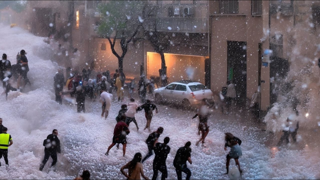 Devastating Hailstorm Wreaks Havoc in Spain: Heavy rains and hail in Los Palacios of Seville