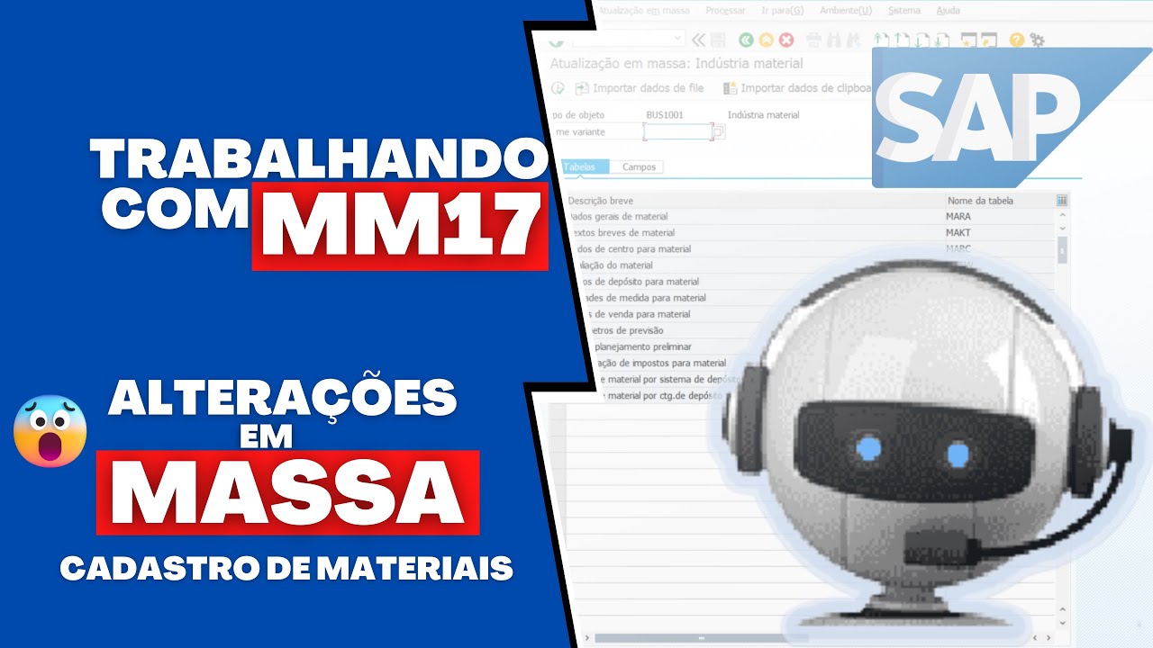 SAP Alteração em massa do cadastro de materiais de maneira standard usando MM17
