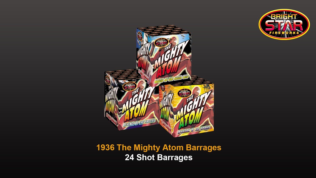 Bright Star Fireworks - 1936 The Mighty Atom 24 Shot Barrages