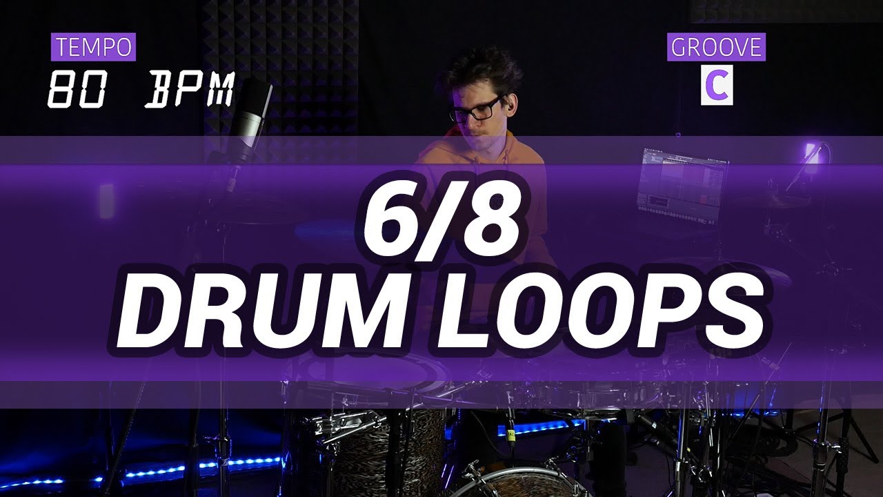 6/8 drum loop 80 BPM // The Hybrid Drummer