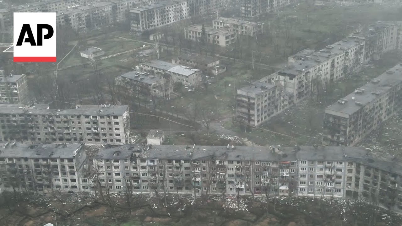 Exclusive drone video shows destruction in Ukraine's Donetsk region