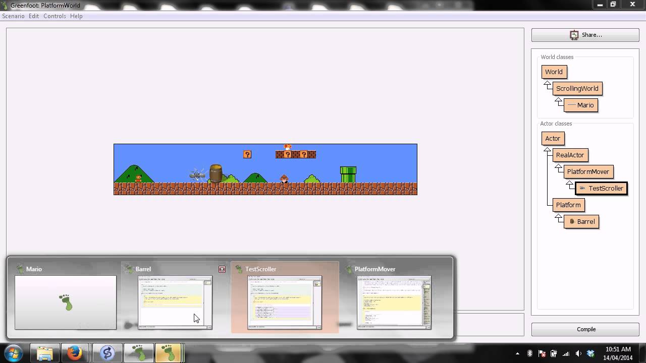 Mr Joyce - Collision Detection and Platforms in Greenfoot
