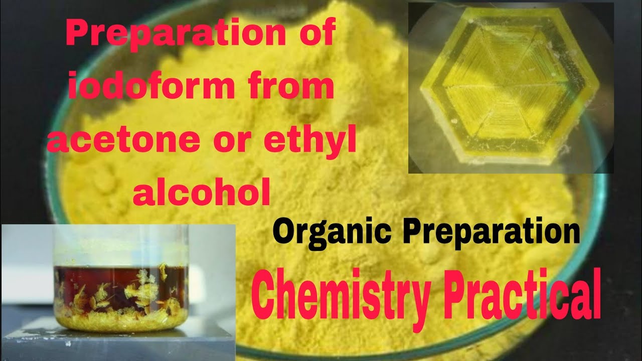 Preparation of iodoform from acetone or ethyl alcohol#chemistry practical#organic Preparation