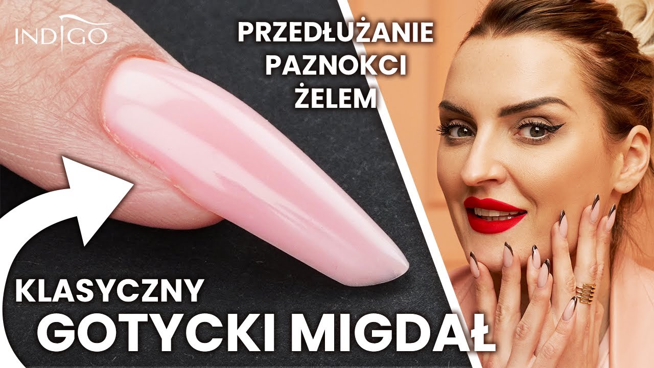 Migdał Gotycki – jak budować paznokcie żelowe? Przedłużanie paznokci na formie | Indigo Nails