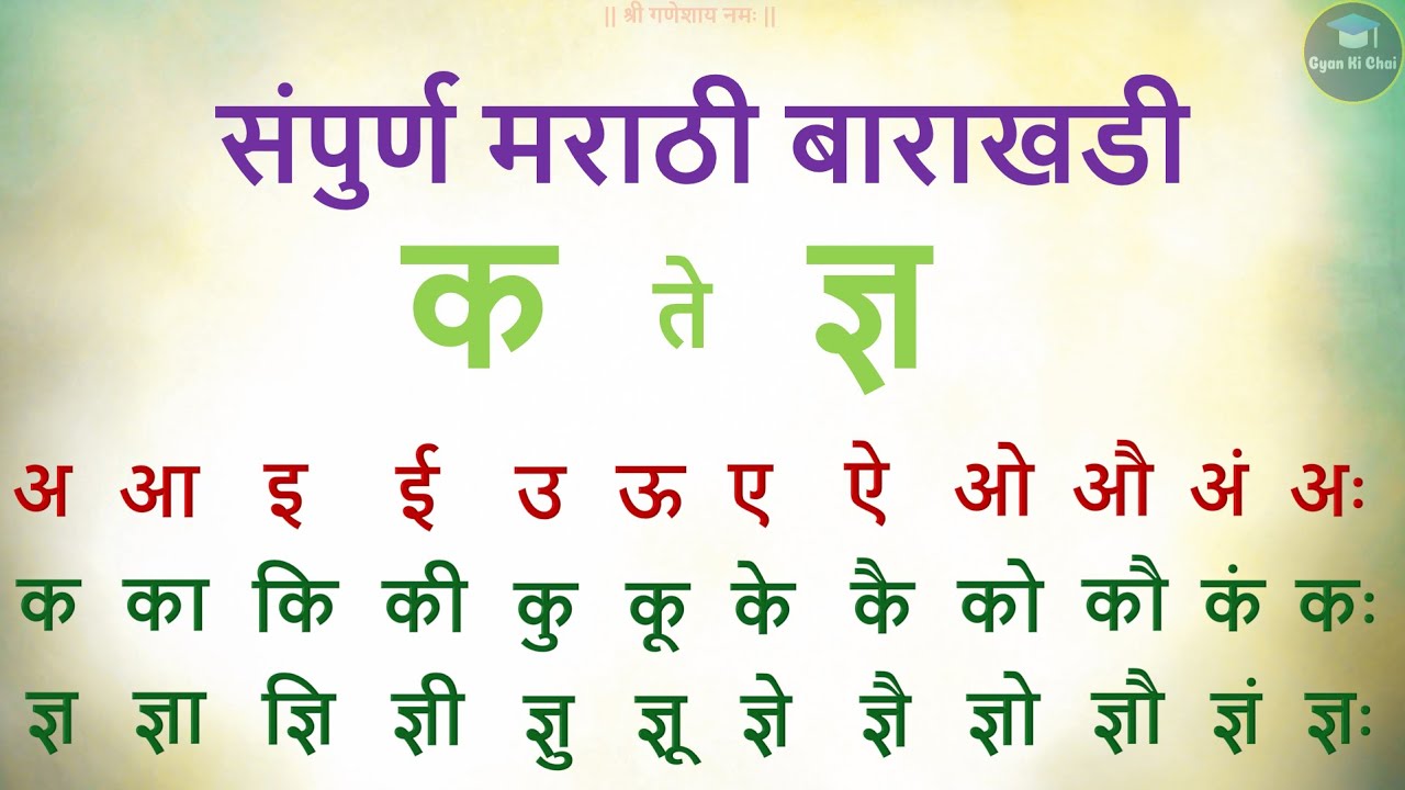 मराठी बाराखडी | मराठी मुळाक्षरे | Marathi Barakhadi | Marathi Mulakshare | अआइई | कखगघ | क का कि की