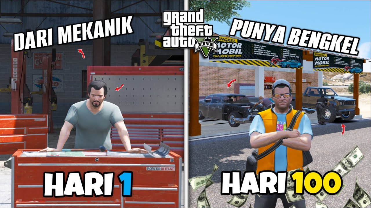 100 HARI DARI MEKANIK KELILING SAMPAI PUNYA BENGKEL SENDIRI DI GTA 5