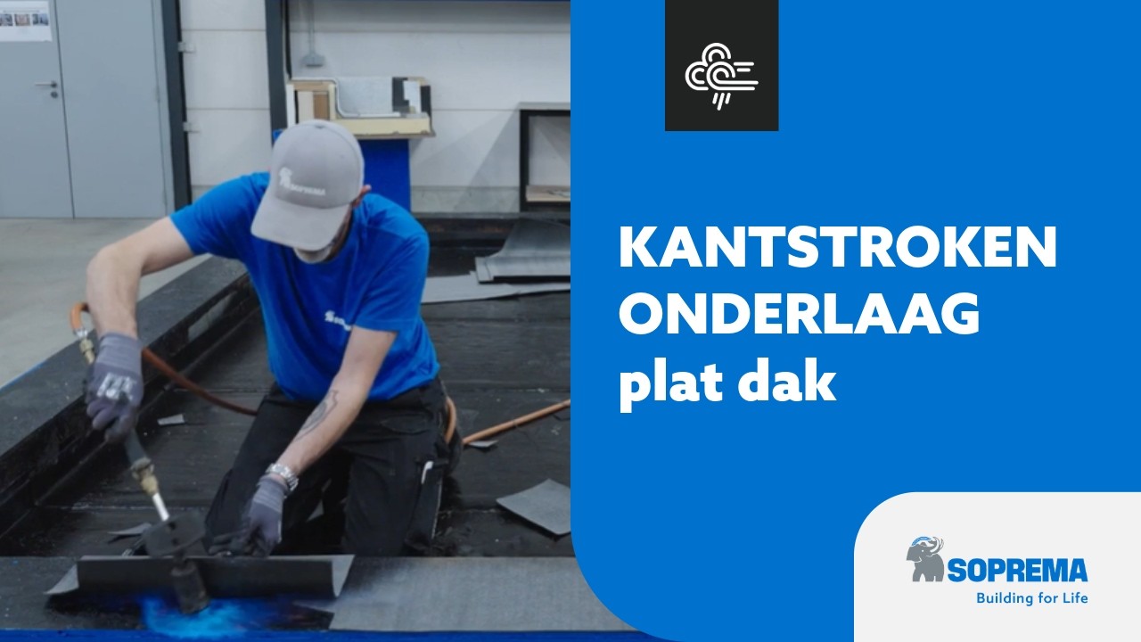 Kanstroken plaatsen op de opstand – Plat dak plaatsing | SOPREMA België