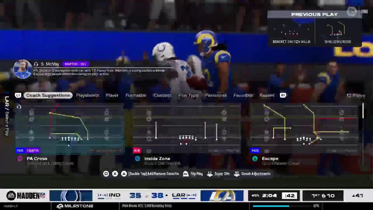 Madden 26  Colts vs Rams  Full game week 7