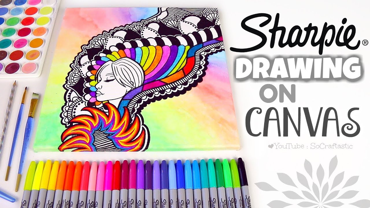 BIG SHARPIE ENERGY! Drawing with Sharpie Markers on Canvas