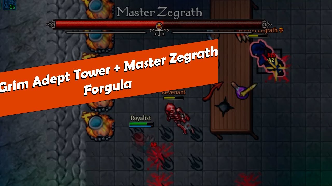 #Medivia - Grim Adepts + Master Zegrath (Boss) in Forgula | Royal Archer
