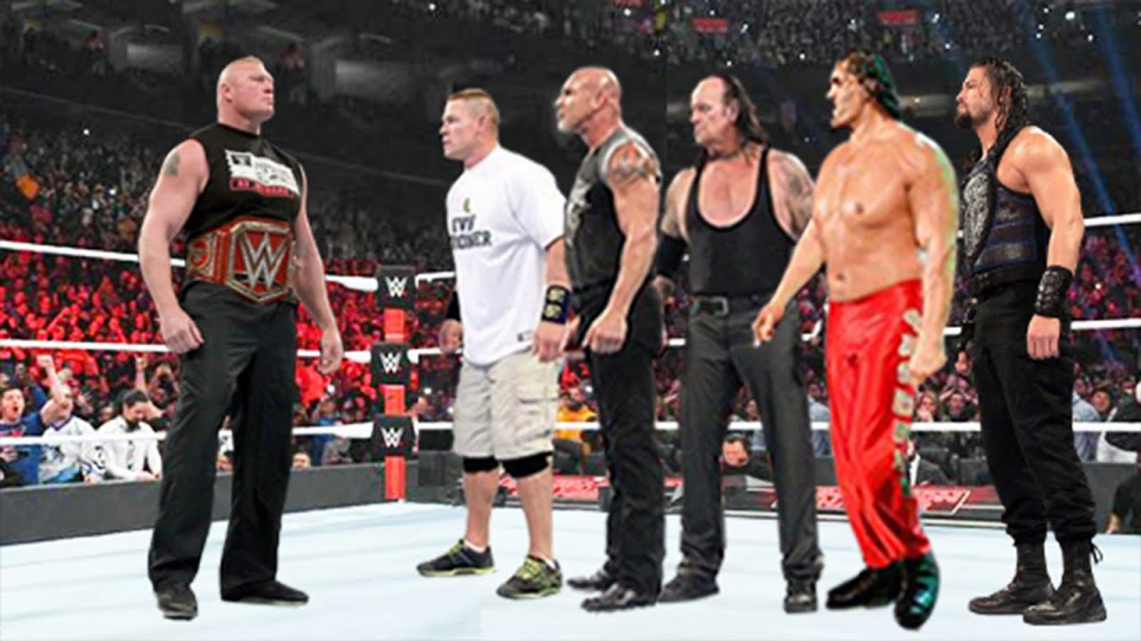 Brock Lesnar vs The Great Khali, John Cena, Roman Reigns, The Undertaker & Goldberg