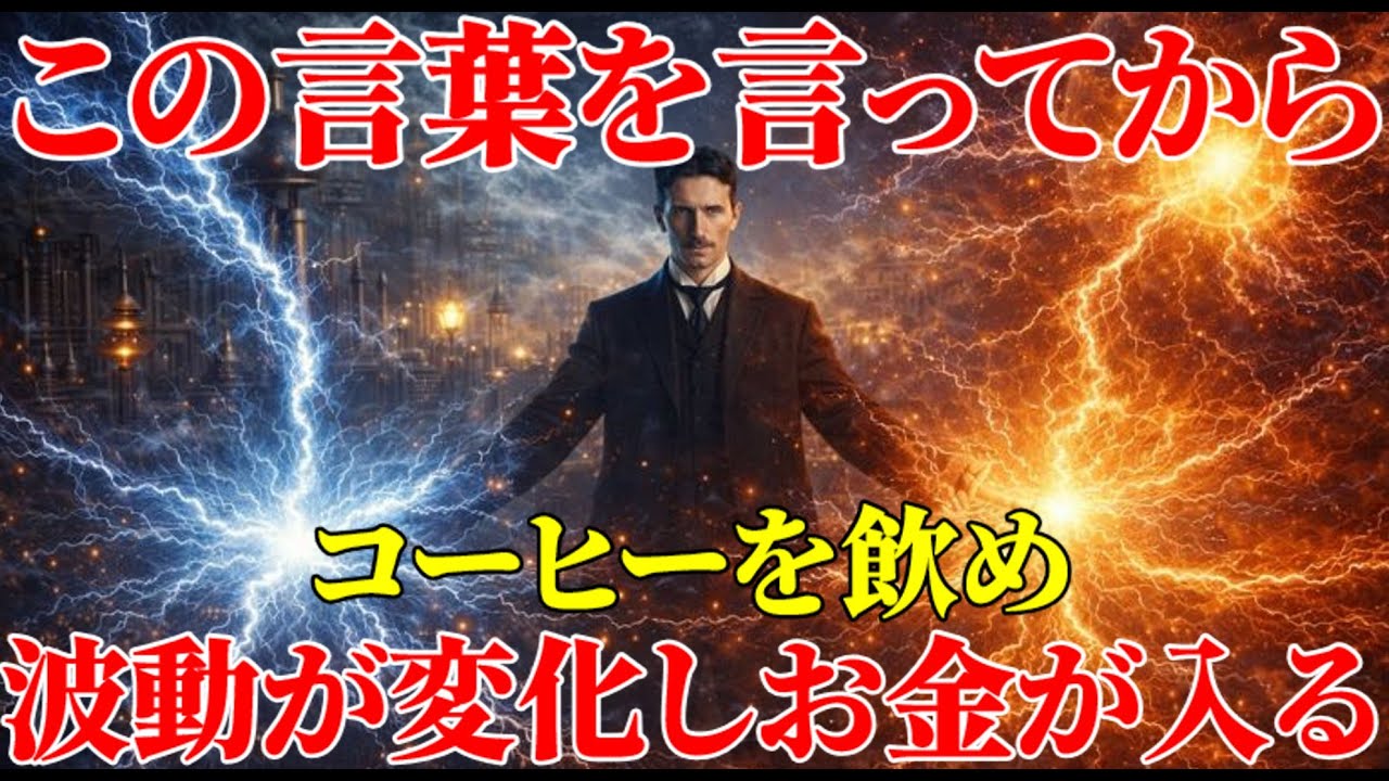 【二コラ・テスラ】コーヒーのこの言葉を言ってから飲むと、波動が変わってお金が入ります。｜周波数｜名言｜偉人｜成功哲学｜人生