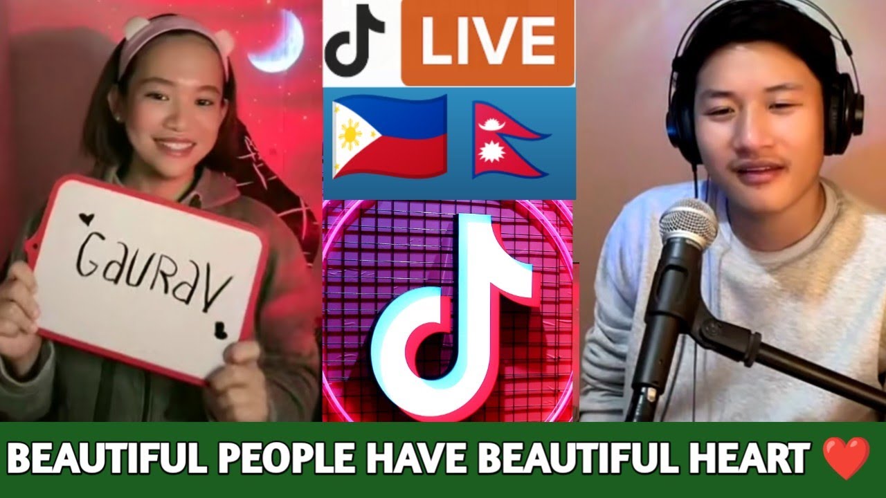 Gaurav Rai and Filipino girl tiktok live ! beautiful people have good heart ❤️😻