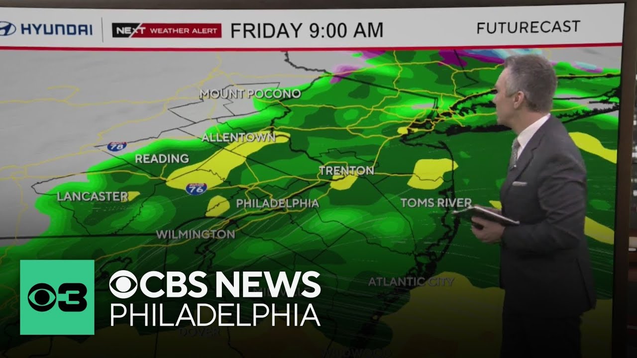 Rain hits Philadelphia region Thursday night