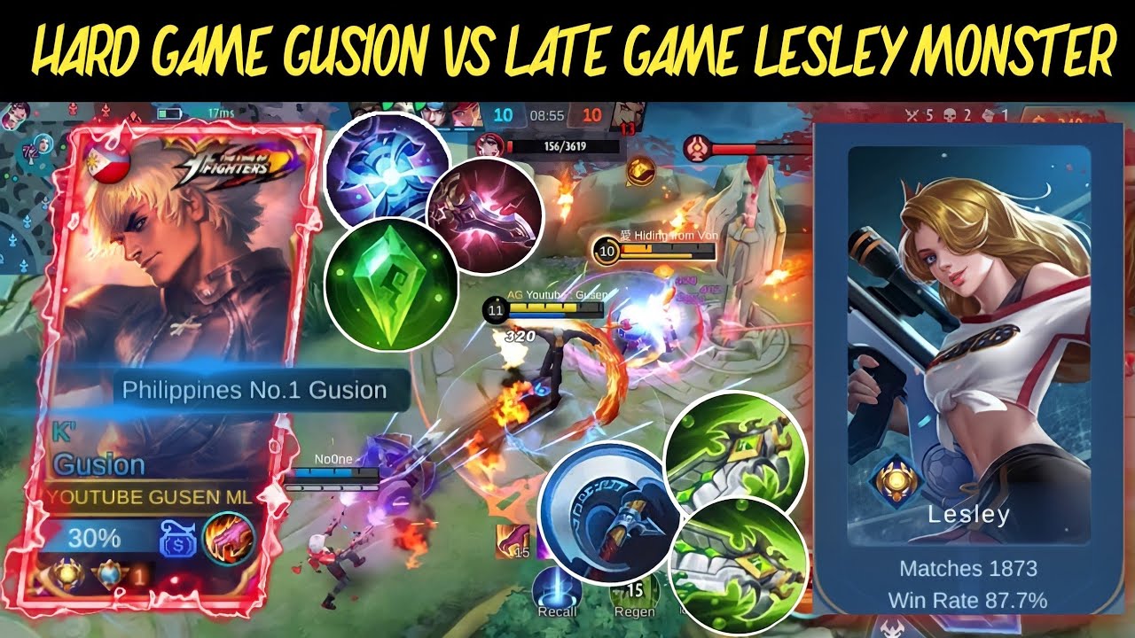 Lesley LateGame Monster Vs Prime Fast Gusion | Top Global Gusion Gameplay | Best Build Gusion 2022