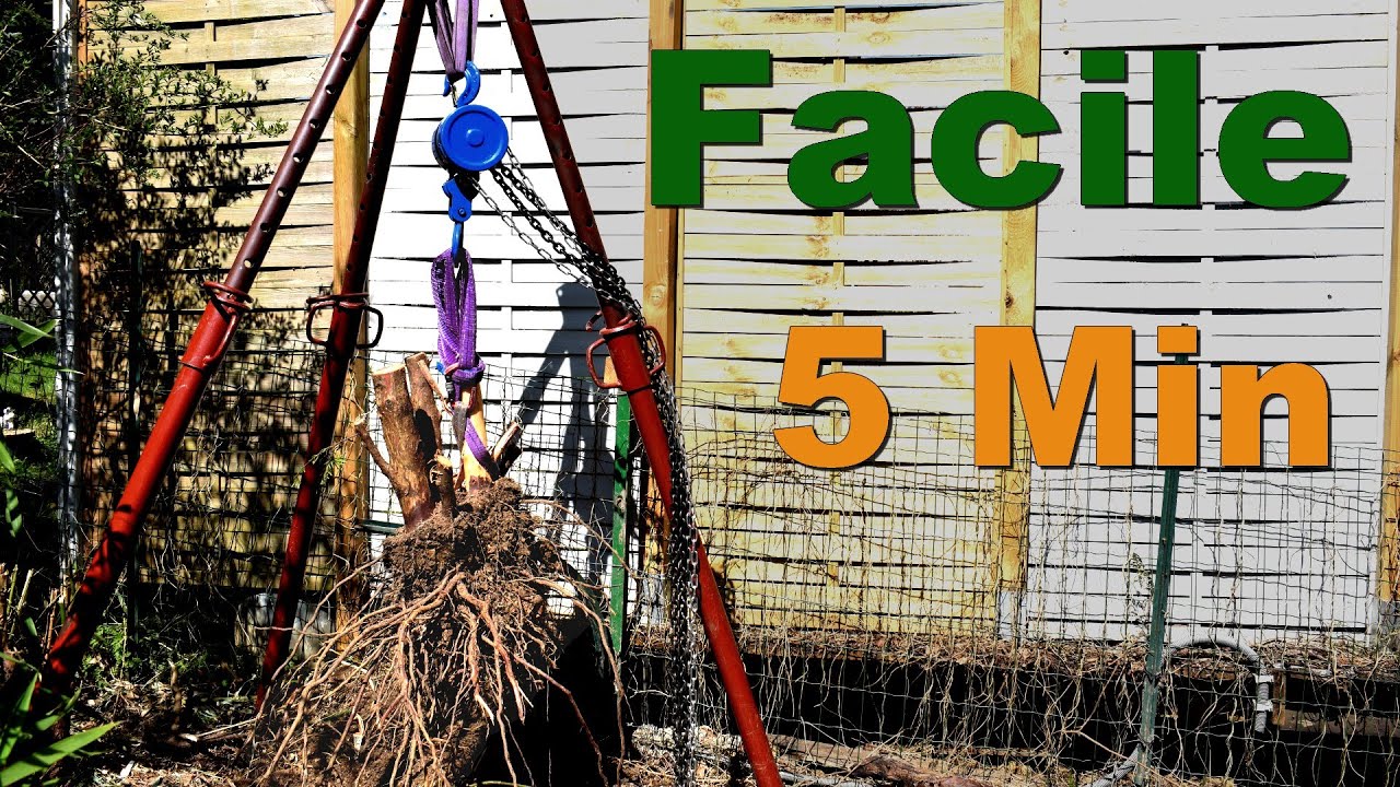 Arracher facilement une souche en 5 min avec un palan !
