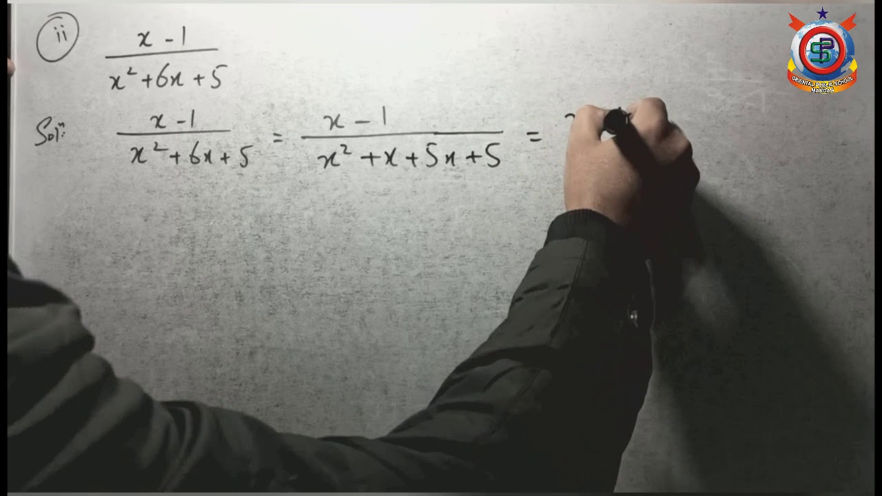 Maths Lecture 23 Ex 4 1  Topic Partial Fractions (Class 10th)