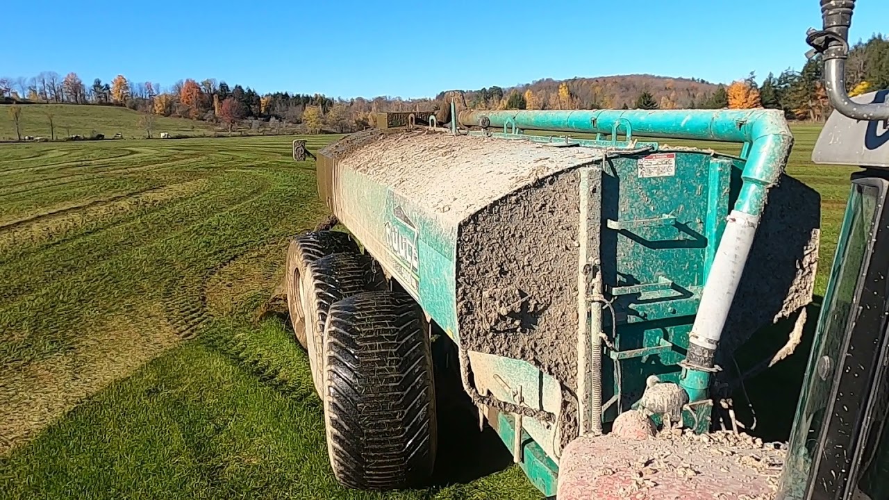 Spreading manure with Massey Ferguson 8480