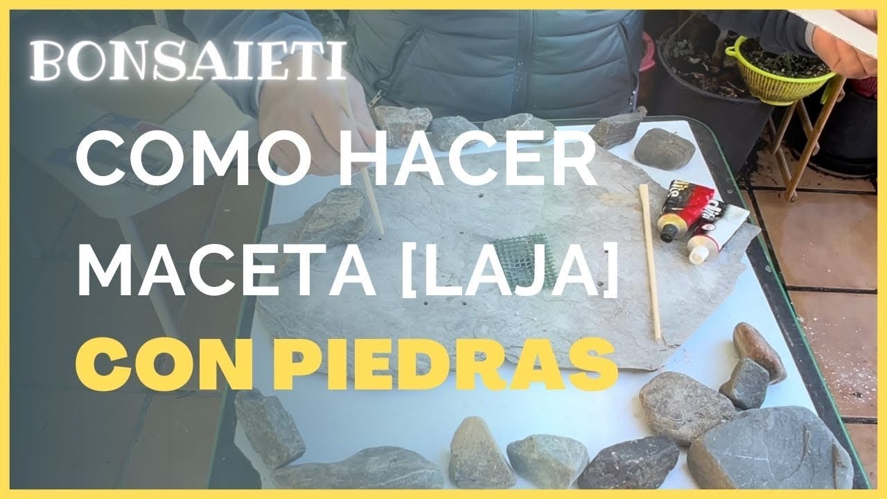 💎Como hacer maceta [laja] con PIEDRAS