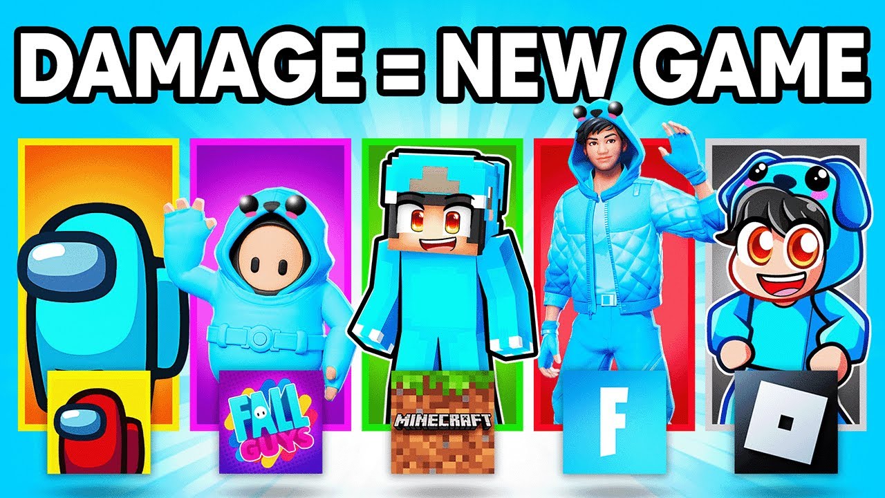 Minecraft, But If I Take Damage I Switch Games