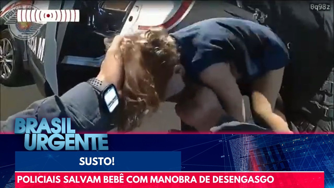 Policiais salvam bebê engasgado