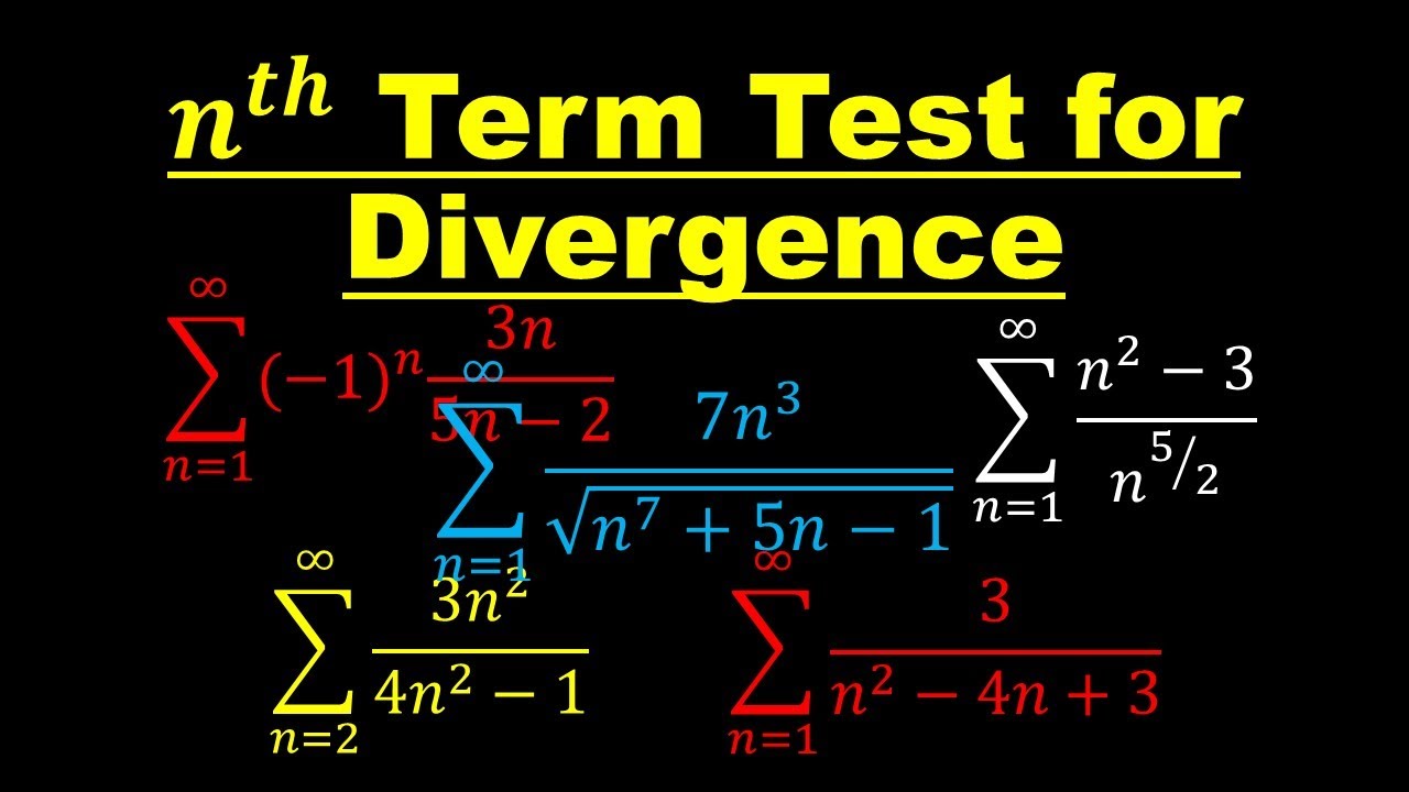 Review 2: nᵗʰ Term Test for Divergence - Very Important