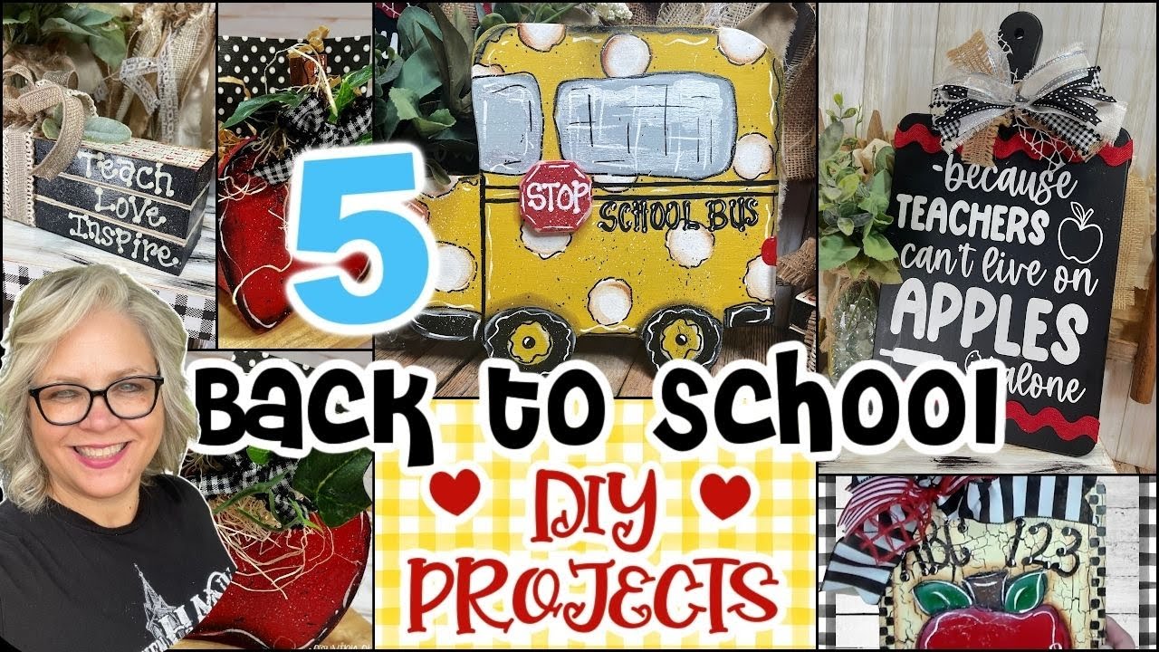 BACK TO SCHOOL 🚌 🌿🍎 5 - DIY Projects || Hand Painting || Apples || Dollar Tree Hobby Lobby