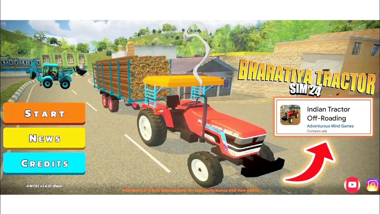Bharatiya Tractor Simulator  | Indian Tractor Off Roading Gameplay | Farming & Transport Game