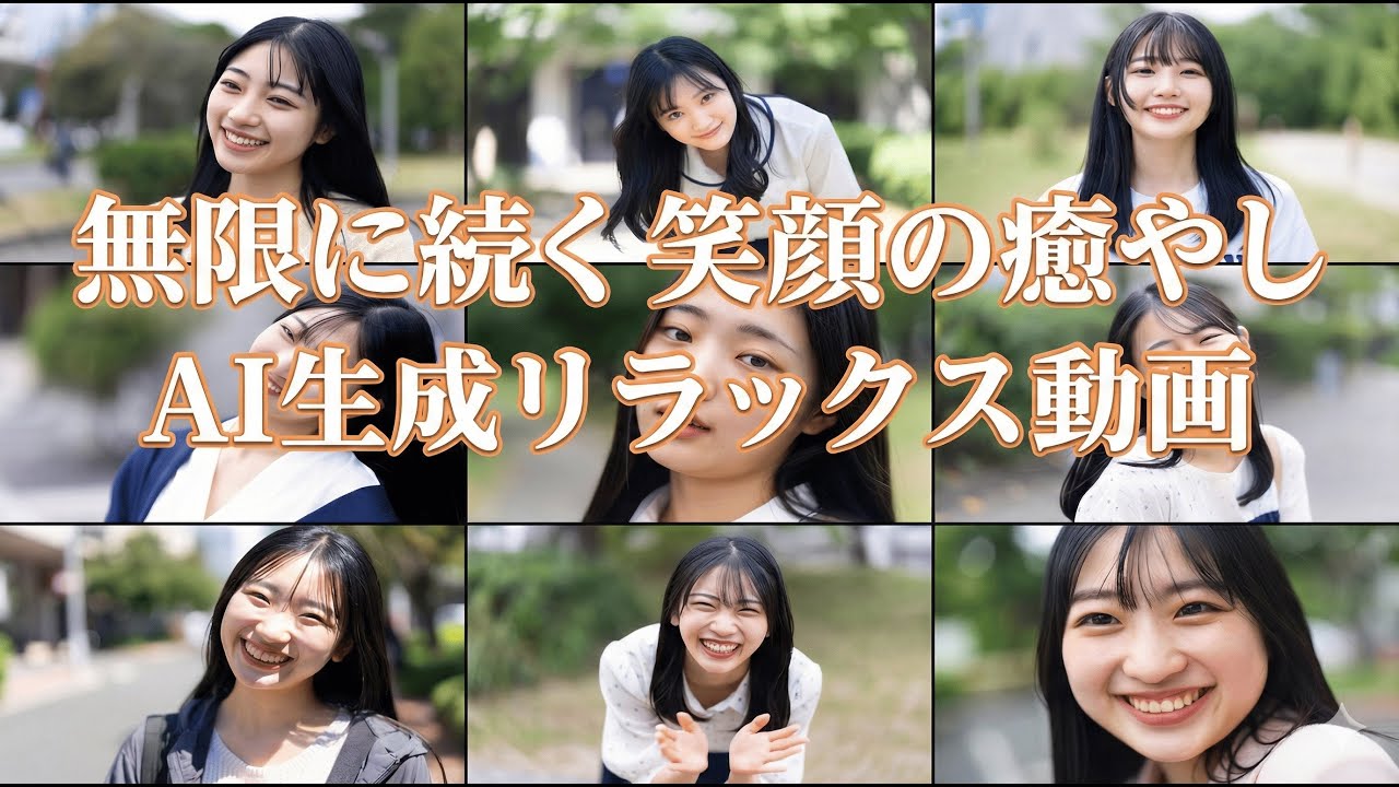 無限に続く笑顔の癒やし ∞ AI生成リラックス動画