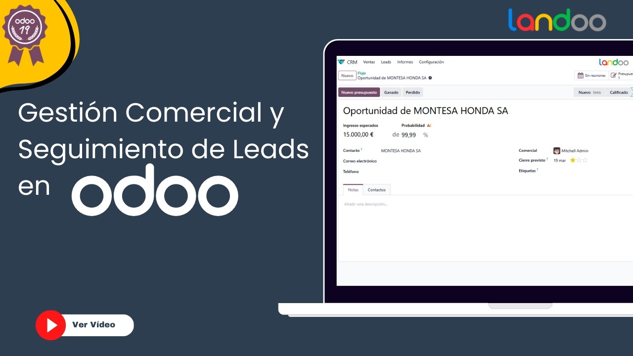 Tutorial de Odoo CRM en Español: Gestión Comercial y Seguimiento de Leads