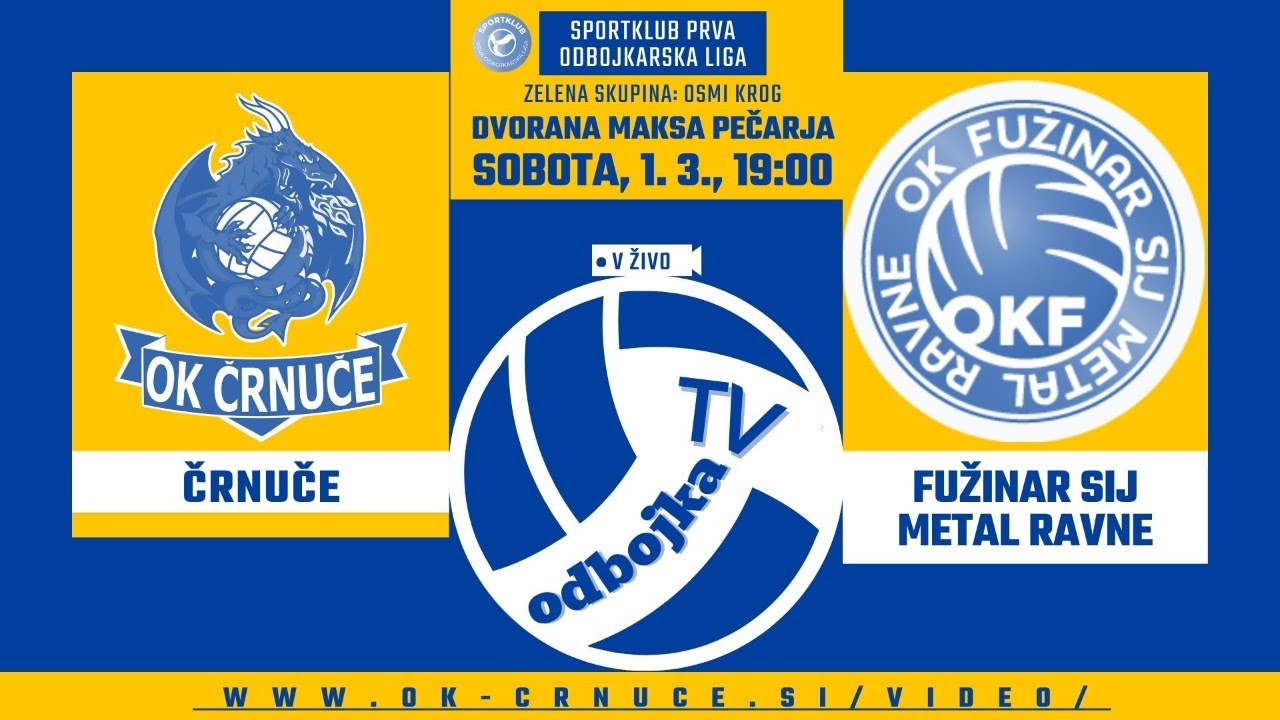 Črnuče : Fužinar SIJ Metal Ravne (odbojka prva liga: odbojkarji, zelena skupina, 8. krog)