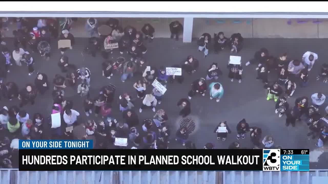 Hundreds of Charlotte-Mecklenburg students participate in planned walkout