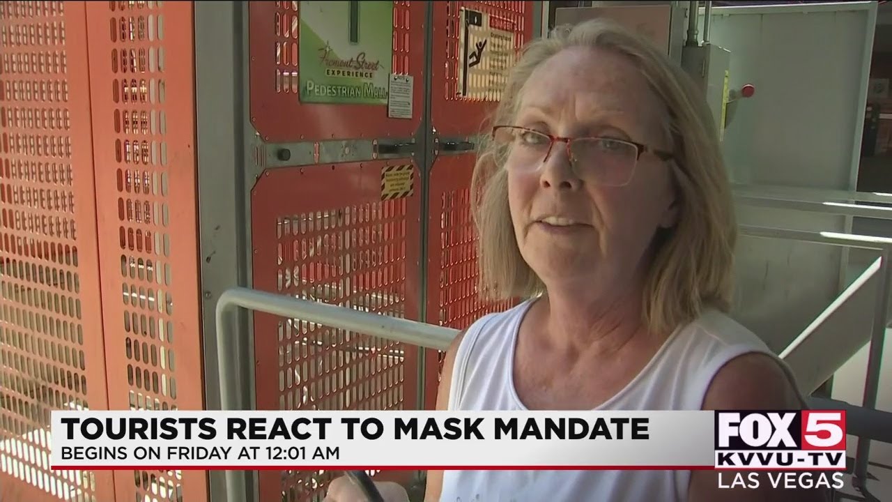 Las Vegas tourists react to mask mandate