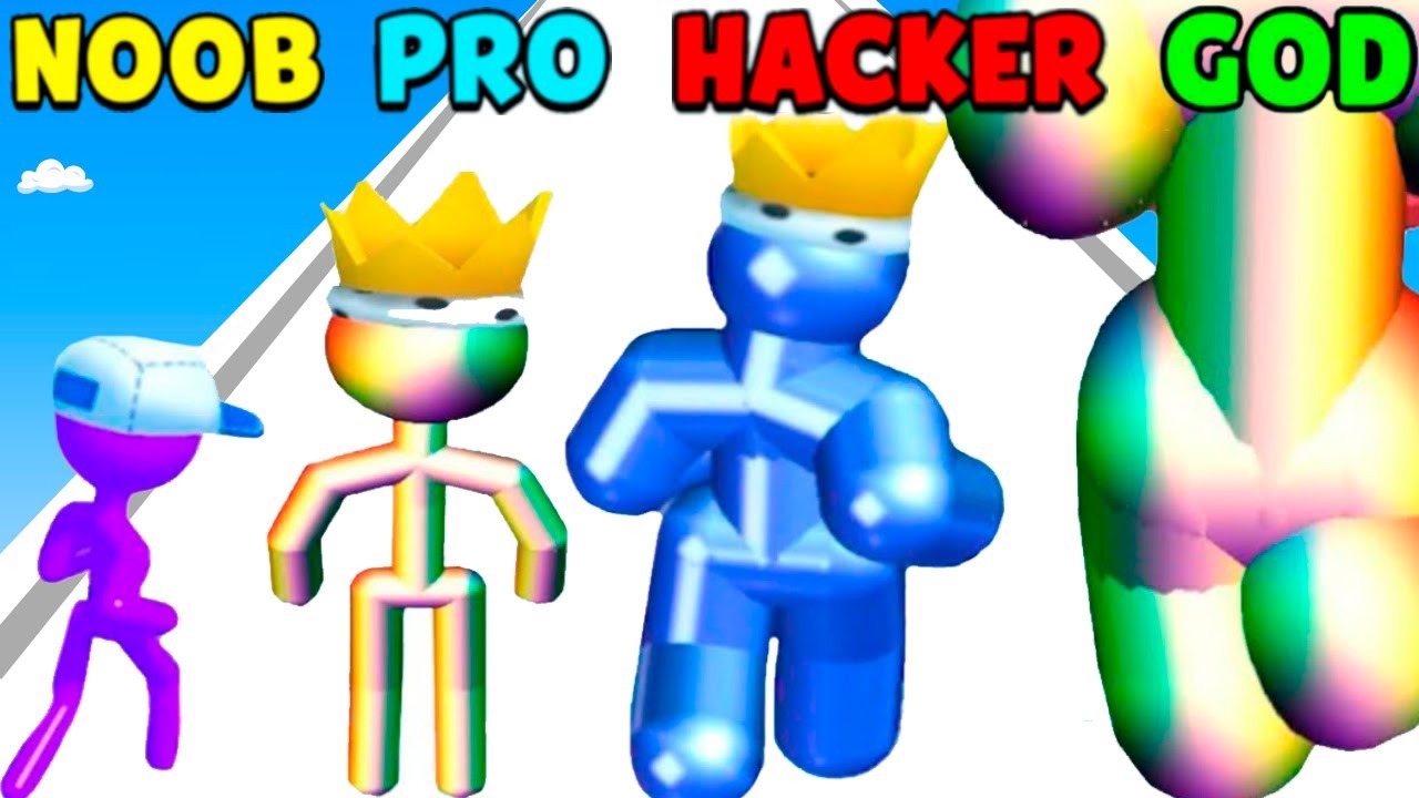 NOOB vs PRO vs HACKER vs GOD in Tall Man Run
