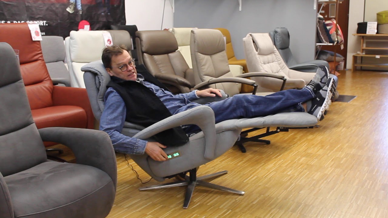 HUKLA CA60 Relaxsessel elektrisch mit Herz Waage in medium und aus Stoff silver