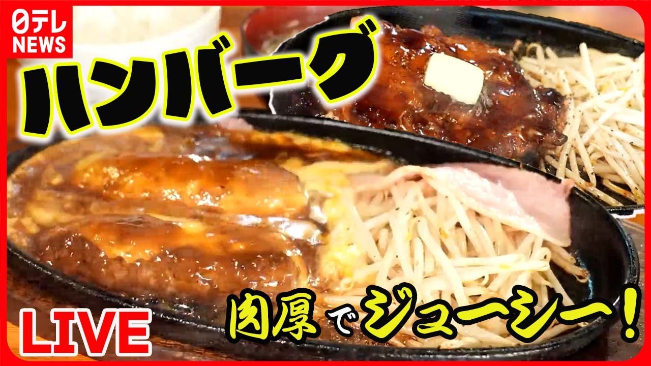 【ハンバーグまとめ】肉汁あふれるハンバーグ/  デミグラスソースが自慢の老舗洋食店/ 高級店のお得なランチ など（日テレNEWS LIVE）