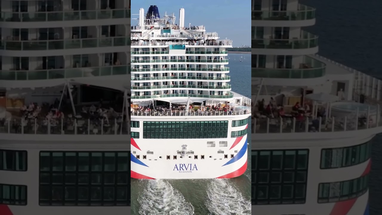 Following the MS Arvia leaving Southampton #arvia #pando #stunningdrone #drone #southampton #sea