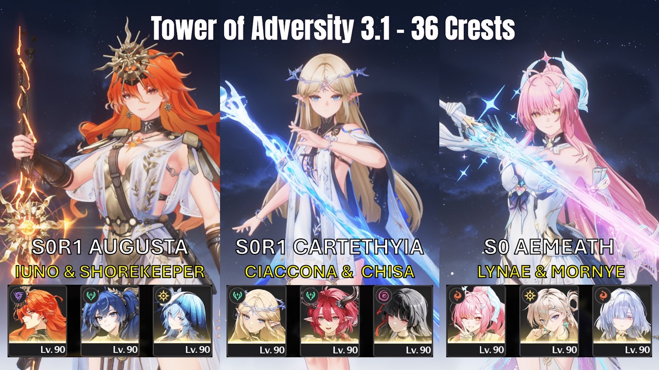 Augusta, Cartethyia & Aemeath | NEW Tower of Adversity 36 Crest | Wuthering Waves 3.1 ToA