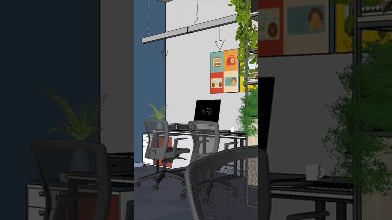 Del modelo 3D al render, visualizaci&oacute;n con Vray para Sketchup #vrayrender #officedesign
