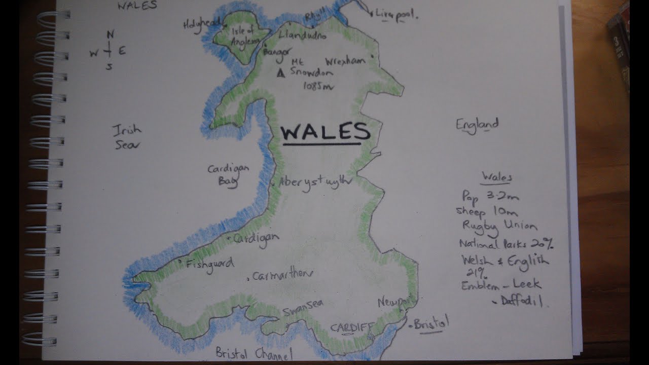 ASMR - Map of Wales - Australian Accent - Chewing Gum & Describing in a Quiet Whisper