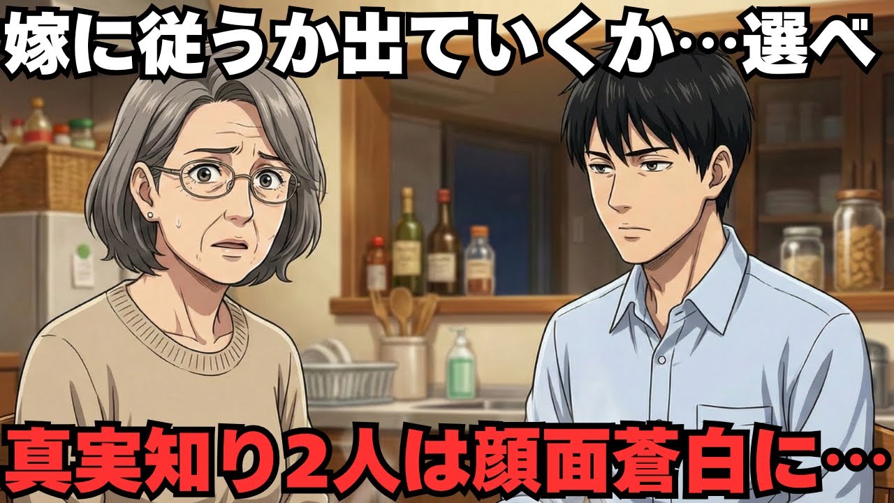 【嫁に従うか、出ていくか選べ】最終通告を突きつけてきた息子夫婦！　　その夜、私は黙って家を出た。翌日に真実を知った2人は顔面蒼白に…【シニア・朗読・息子家族・義理の娘】