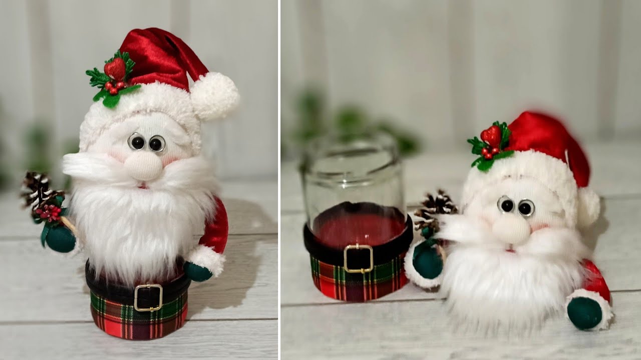 🎄СУПЕР ИДЕИ ДЛЯ ПОДАРКА!!Как сделать Деда Мороза-сюрприза из стеклянной банки🎅🎄Новогодний подарок 🎅