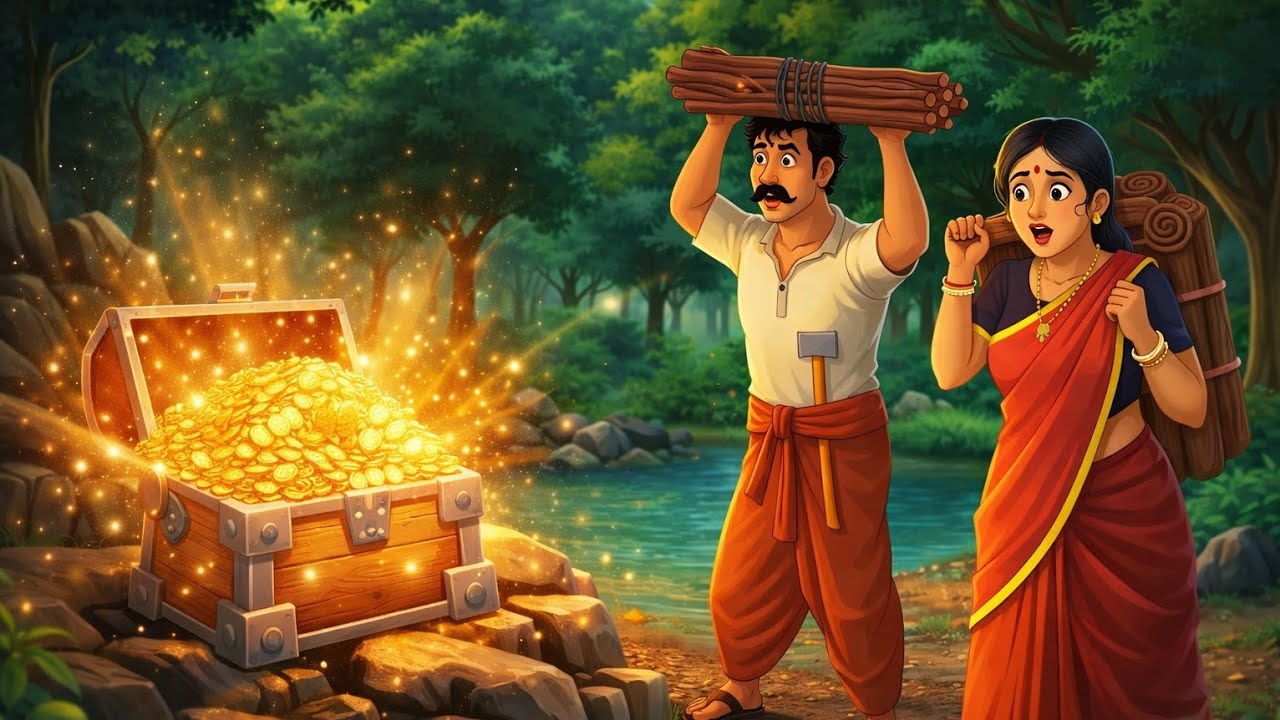 गरीब लकड़हारे की चतुर पत्नी | cartoon | moral story | Hindi Kahani