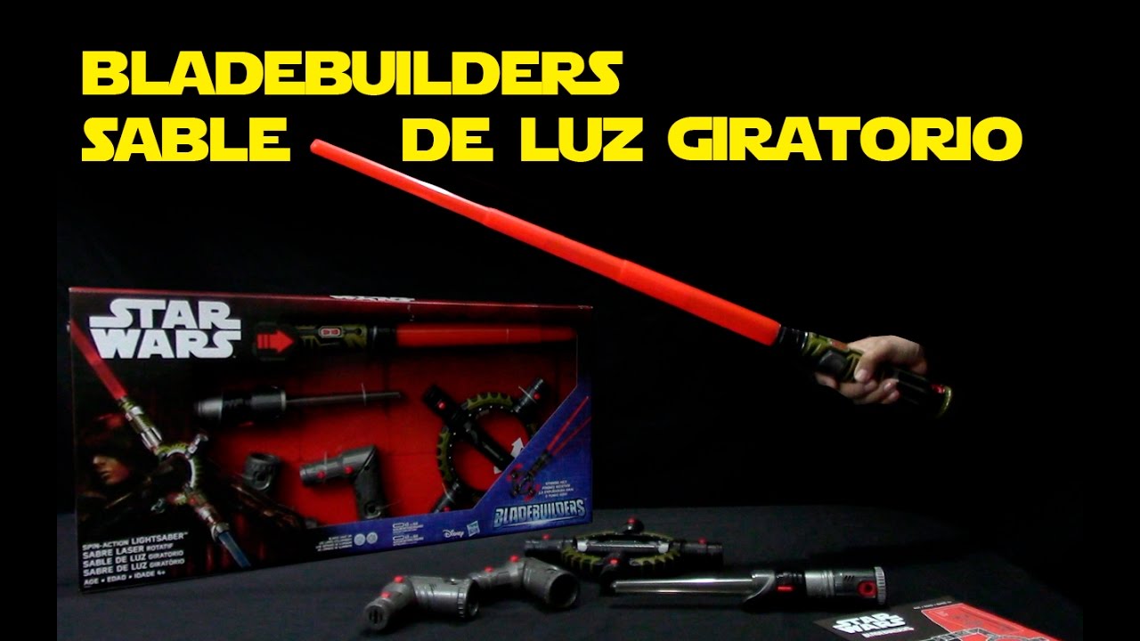 Sable de Luz Giratorio Bladebuilders Star Wars Hasbro Lightsaber electronico Rojo en Español