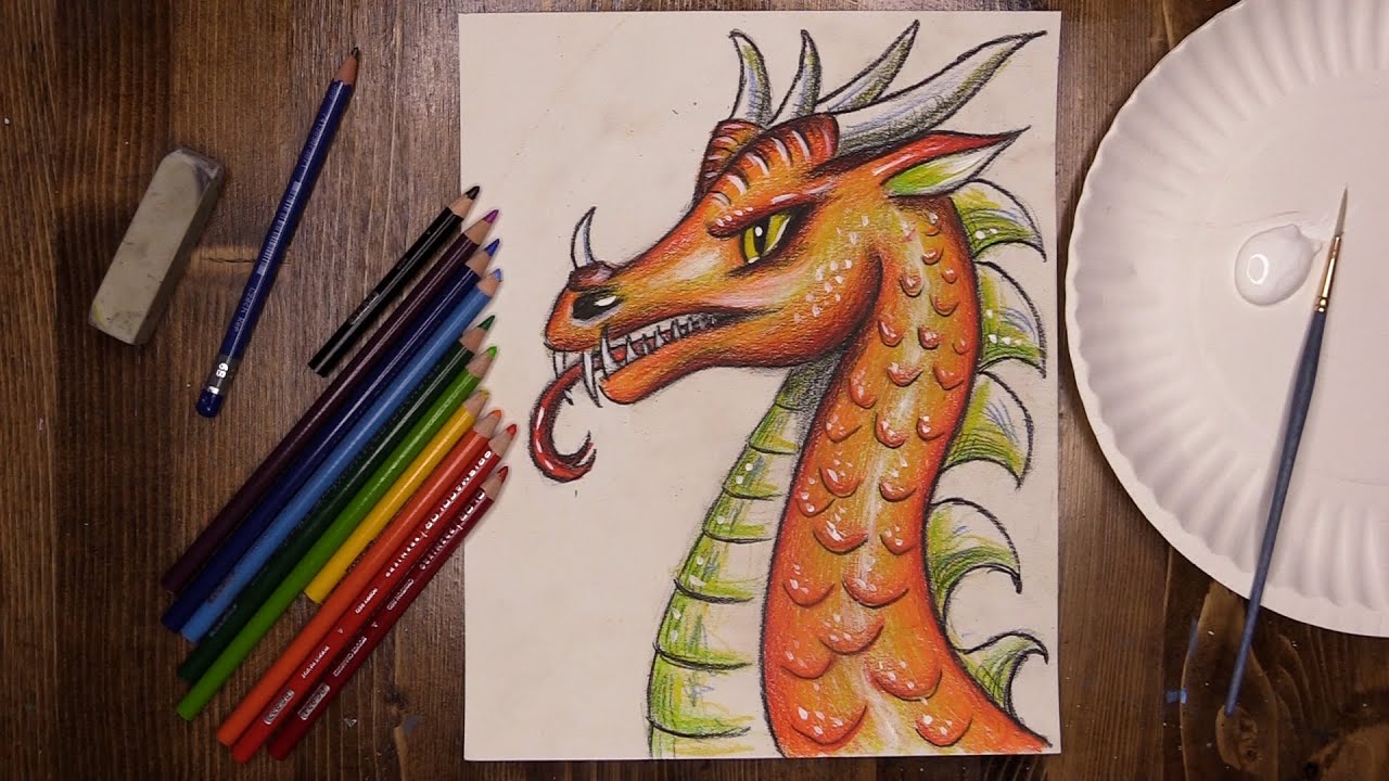 Pencil color dragon - Virtual McArt