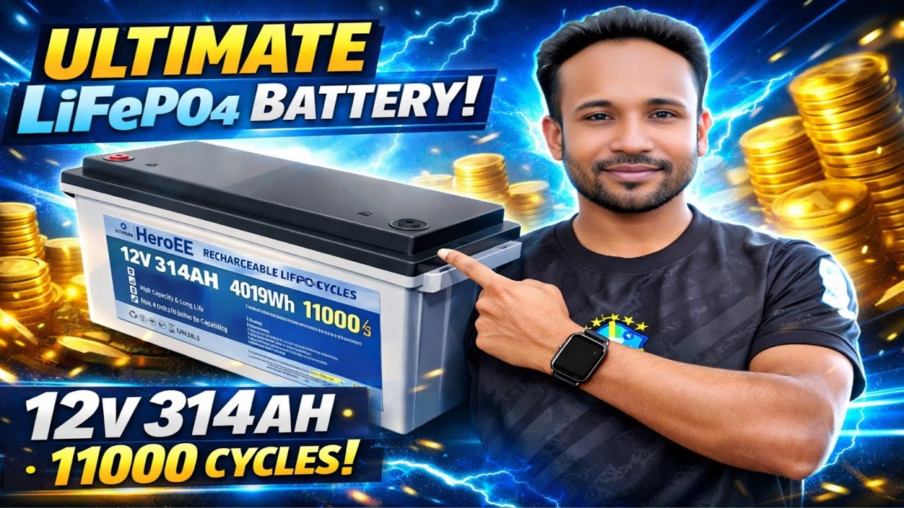 HeroEE LiFePO4 Battery: 12V 314Ah | 11,000 সাইকেলস – Discover Its Power! 