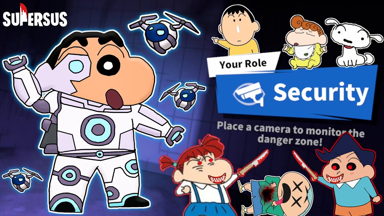 Shinchan became security in super sus and use secret camera 😱🔥 | shinchan playing among us 3d 😂🔥
