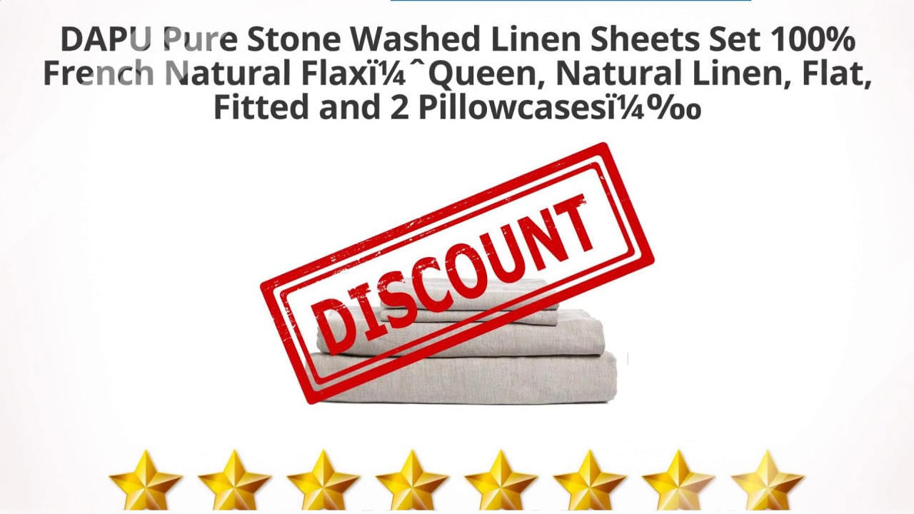 DAPU Pure Stone Washed Linen Sheets Set 100% French Natural  | Review and Discount